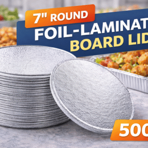 7″ Round Foil-Laminated Board Lids 500/cs