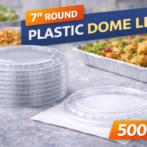 7″ Round Plastic Dome Lids 500/cs