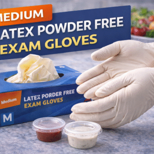 Medium Latex Powder Free Exam Gloves