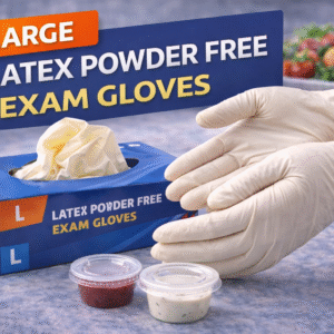 Large Latex Powder Free Exam Gloves
