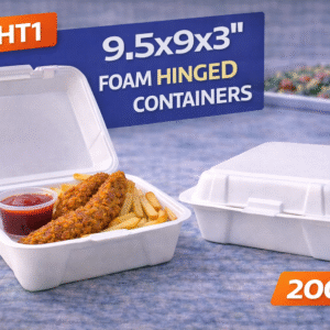 95HT1- 9.5x9x3- Foam Hinged Containers