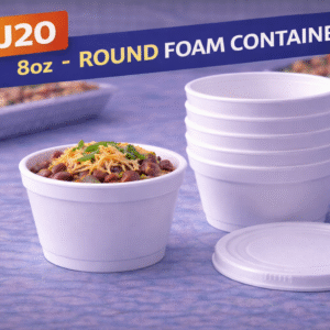 8SJ20- 8oz-Round Foam Container by Patel Sales Online