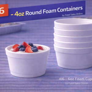 4J6 - 4oz- Round Foam Containers by Patel Sales Online