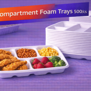 5 Compartment Foam Trays 500/cs by Patel Sales