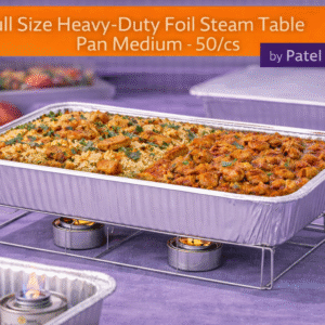 Full Size Heavy-Duty Foil Steam Table Pan Medium 50/cs by Patel Sales 