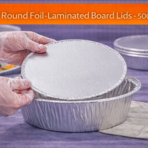 9" Round Foil-Laminated Board Lids 500/cs by Patel Sales 