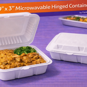 9" x 9" x 3" Microwaveable White Mineral-Filled Plastic Hinged Take-Out Container - 150/Case by Patel Sales 