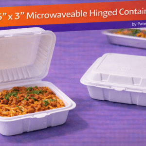 6" x 6" x 3" Microwaveable White Mineral-Filled Plastic Hinged Take-Out Container - 250/Case by Patel Sales 