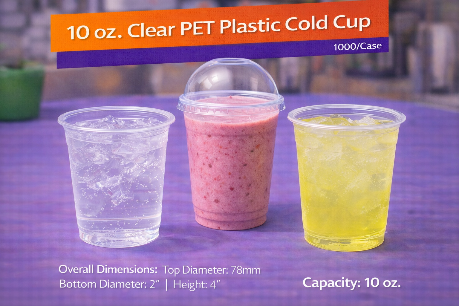 10 oz. Clear PET Plastic Cold Cup - 1000/Case by Patel Sales
