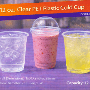 12 oz Clear PET Plastic Cold Cup - 1000/Case by Patel Sales 