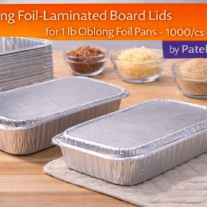 Oblong Foil-Laminated Board Lids for 1 lb Oblong Foil Pans 1000/cs by Patel Sales 