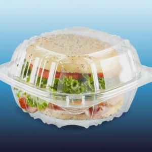 C57PST1 ClearSeal Hinged OPS Sandwich Container 6" x 5 13/16" x 3" - 500/Case