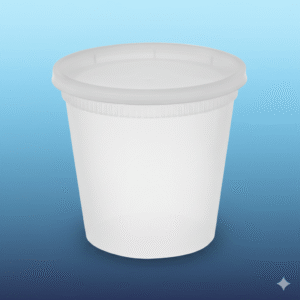 24 oz Microwaveable Translucent Heavy Duty Deli Container and Lid Combo Pack - 240/Case