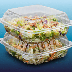 C90PST1 ClearSeal Hinged OPS Plastic Container 8 1/4" x 8 1/4" x 3" - 250/Case