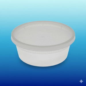 8 oz Microwaveable Translucent Heavy Duty Deli Container and Lid Combo Pack - 240/Case