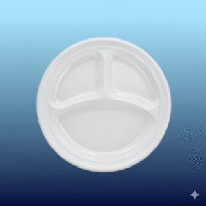 10CPWC - 10" 3 Compartment Dart Foam Plates 500/cs