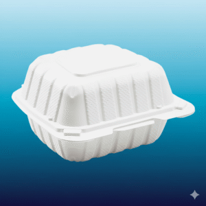 6" x 6" x 3" Microwaveable White Mineral-Filled Plastic Hinged Take-Out Container - 250/Case