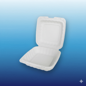9" x 9" x 3" Microwaveable White Mineral-Filled Plastic Hinged Take-Out Container - 150/Case