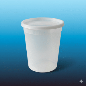 32 oz Microwaveable Translucent Heavy Duty Deli Container and Lid Combo Pack - 240/Case