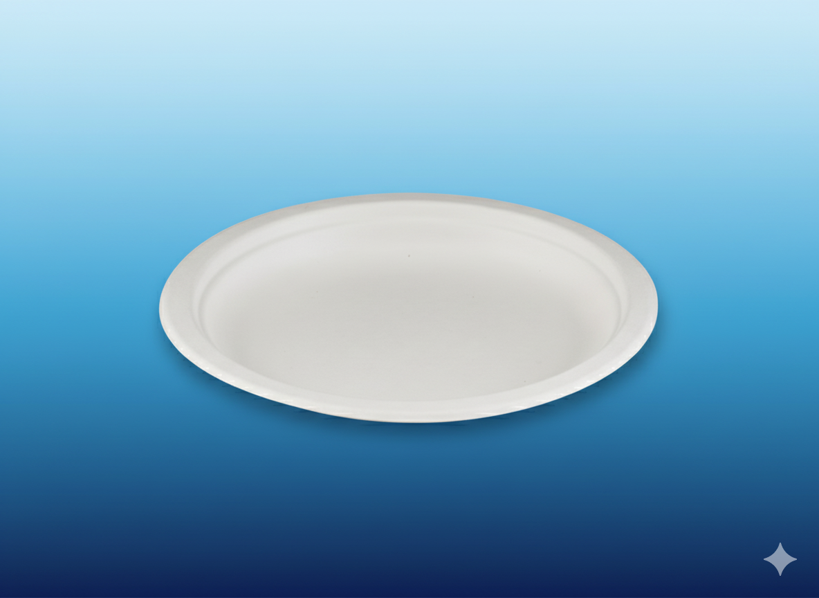 6" Round Compostable Sugarcane / Bagasse Plate - 1000/Case