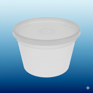 16 oz Microwaveable Translucent Heavy Duty Deli Container and Lid Combo Pack - 240/Case